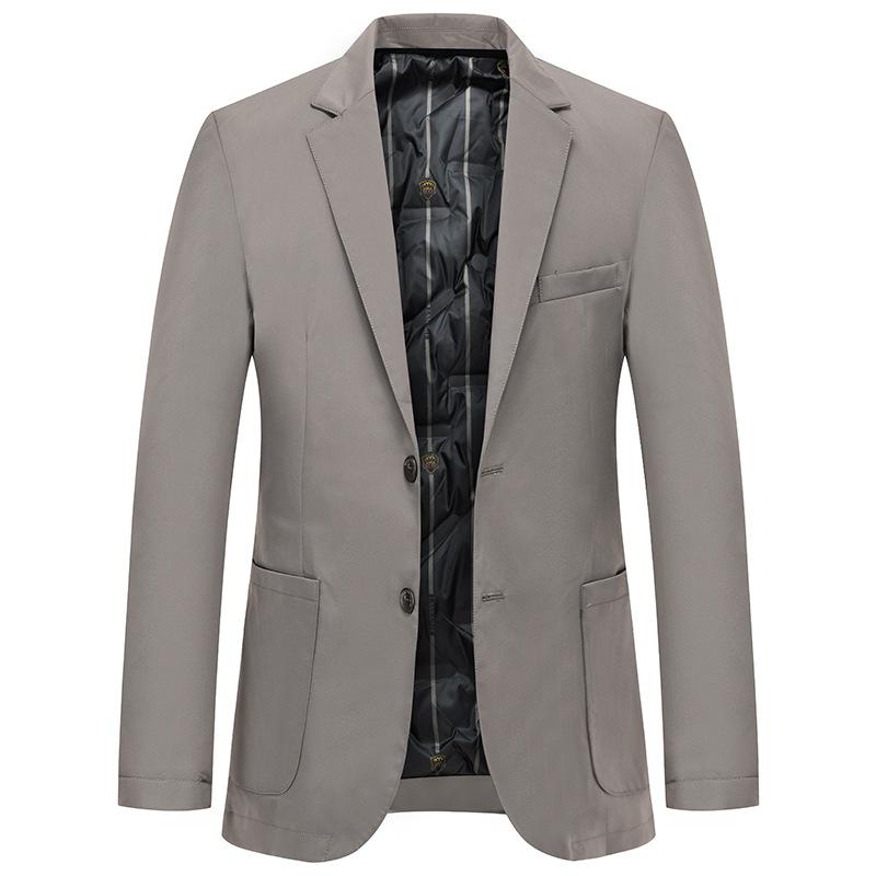 Autumn and Winter Men's Blazer Fashion Down Inner Warm Casual Suit Men's Solid Color Men's Suit