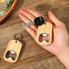 New 16Pcs Wooden Keychain Bottle Opener Blanks Wood Engraving Bulk Key Chain Unfinished Key Tag for Party Favors DIY Gift