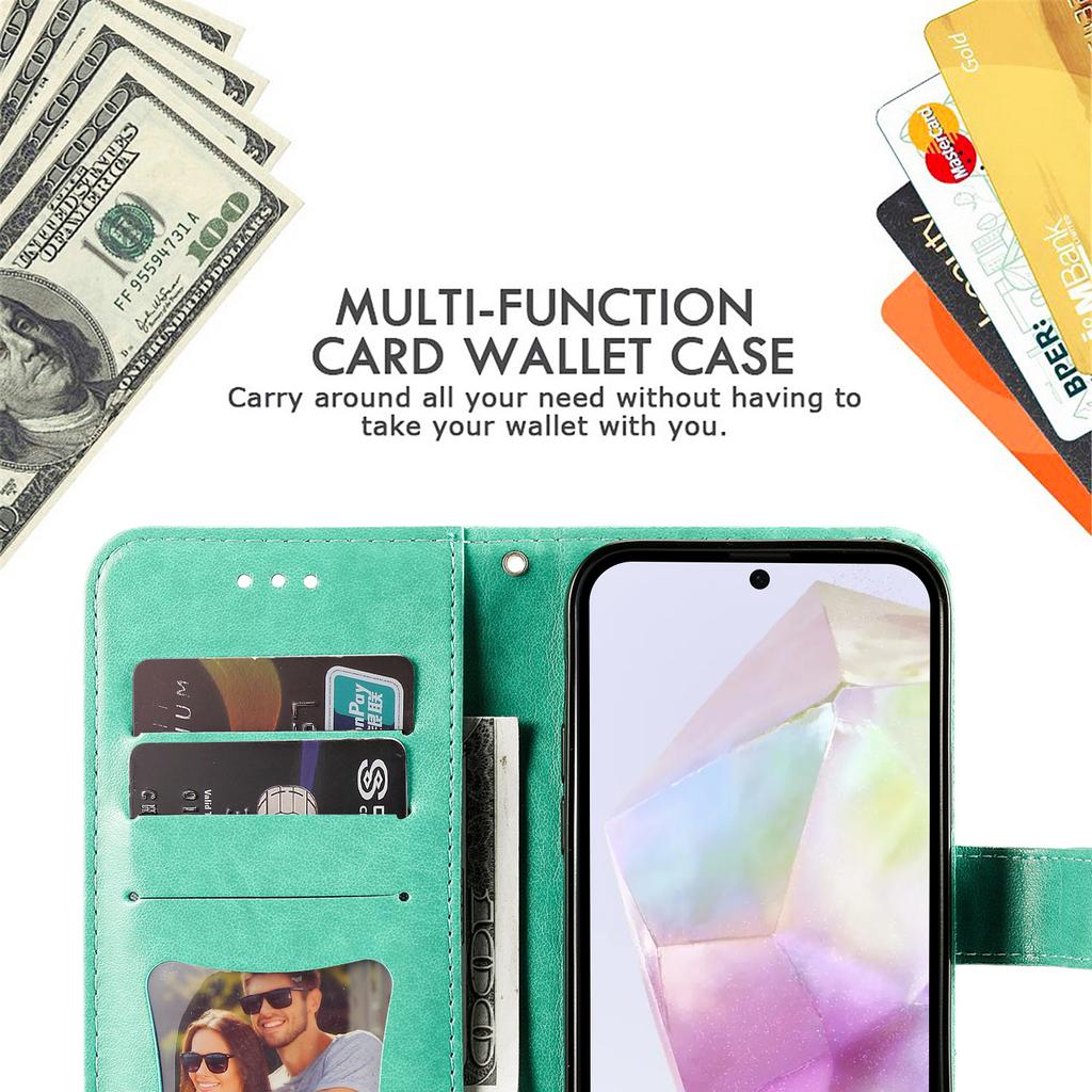 Pouzdro pro Samsung Galaxy A36 5G s květinovým vzorem, PU kůže, peněženka, stojánek, kryt na telefon