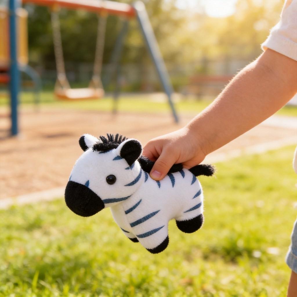 Plush Zebra Toy With Pp Cotton Filling For Children Kids Gift Or Backpack Decor