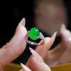 Sterlingsilber Achat Chalcedon Ring - Grün Jadeit-Inspiriertes Hautaufhellendes Modeaccessoire für Damen