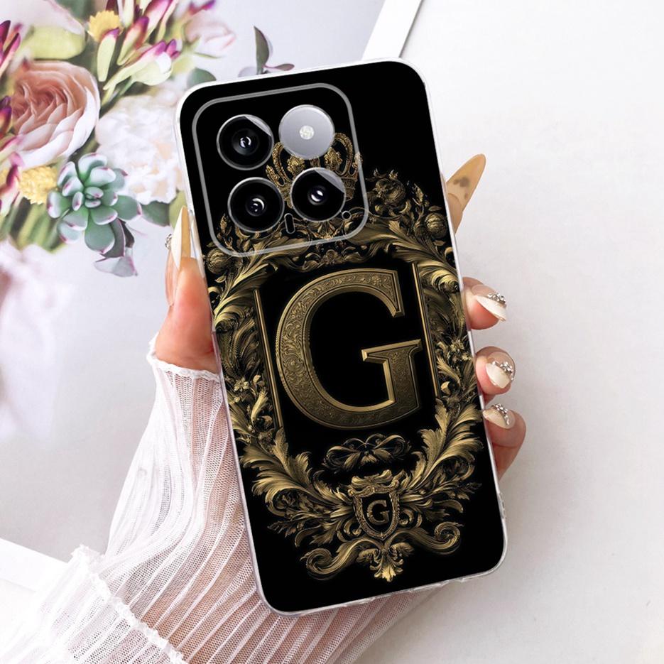 For Xiaomi Mi 14 Pro Case Cute Crown Letters Cover Clear Silicone Soft Slim Phone Case For Xiaomi 14 Pro Mi14 Pro 5G Fundas Bags