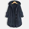 Plus Size Womens Winter Hooded Double-Sided Fleece Sweatshirt Mid-Length Casual Oversized Top