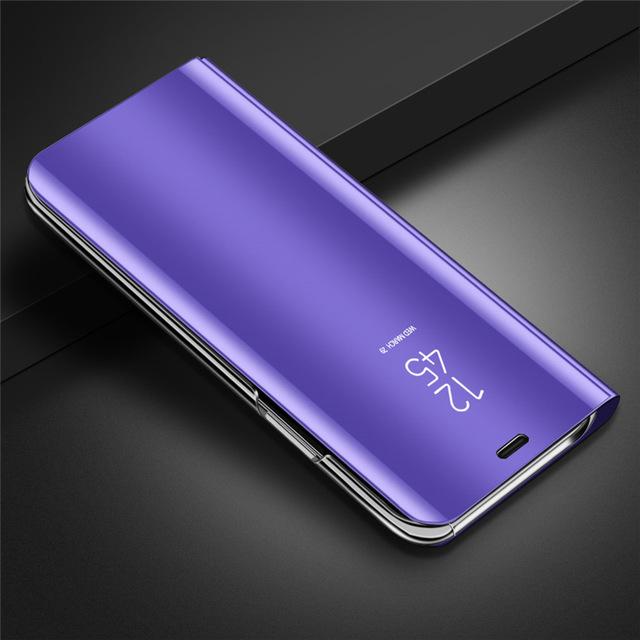 Spiegelansicht Leder Flip Case für Samsung Galaxy A14 A13 A12 A24 A23 A34 A54 A04S A51 A50 A52 A53 A33 A22 A32 5G 4G S22 S23 S24 Ultra Stand Buch Cover