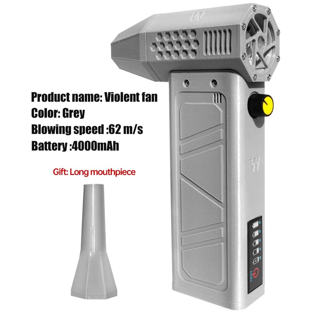 

140000 об/мин Мини турбореактивный вентилятор с бесщеточным двигателем Ручной канальный вентилятор 52M/S Портативный мощный турбовентилятор Type-C Зарядка Автомобильный воздушный пылесос