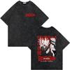 Dandadan Turbo Granny Anime Graphic T Shirts High Street Fashion Trend Vintage Washed Tshirt Men Women Casual Cotton Tshirts
