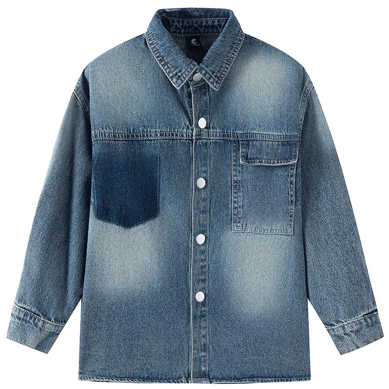 Little Elephant Ham Boys' Denim Long-Sleeve Shirt