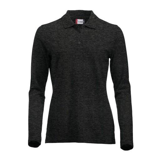 Clique Womens/Ladies Classic Marion Melange Long-Sleeved Polo Shirt
