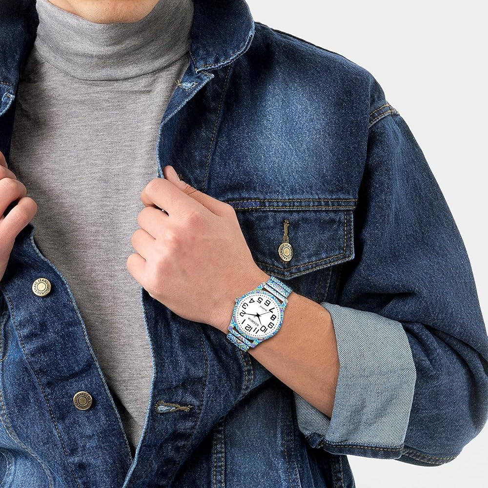 Bohemia Elastic Belt Watch Gray with Arabic Numerals, Analog Quartz, Water Resistant Fashion Accessory