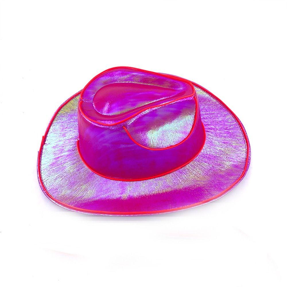Pearlescent LED Luminous Cowboy Hat Cosplay Party Hats Western Cowboy Hat  Bachelorette Party