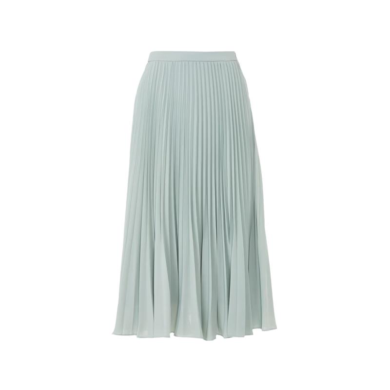 Langzi 25 Elegant Pleated A-Line Midi Skirt