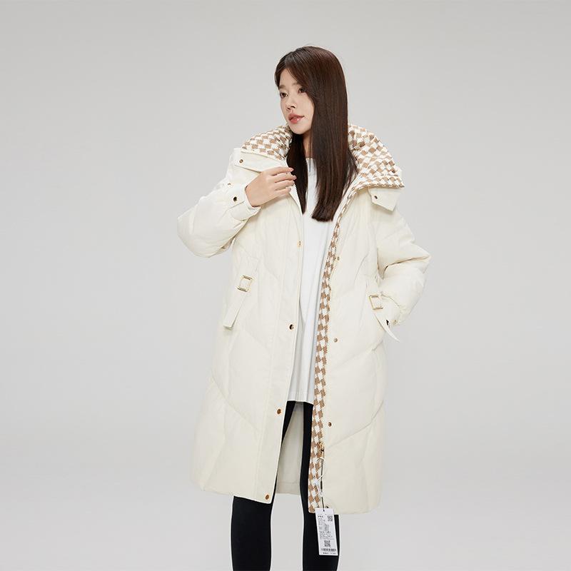 Women's Plus Size Cotton Clothing Winter Medium-length Over The Knee Waffle Thickened Cotton Jacket Tide Jacket