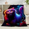 1PC Magic Cat Fantasy Art Flannel Blanket Gift, Suitable for Both Men And Women, Soft Ideal for Beds And Sofa, Birthday Or Christmas Gift