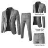 2 Adet/Takım Erkek Slim Fit Takım Elbise Yaka Uzun Kollu Tek Düğmeli Takım Elbise Ceket Orta Bel Uzun Pantolon Takımı Düz Renk İş Kıyafeti