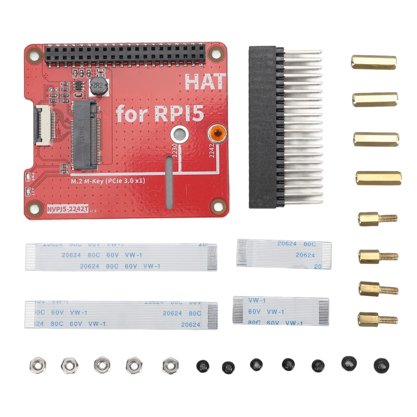 

M.2 NVMe to PCIe SSD PCIe Peripheral Board SSD HAT Storage Expansion Adapter Board for Pi 5 8GB 4GB