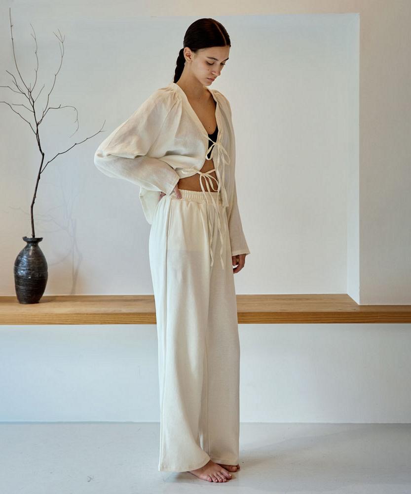Debiweeo Long Wide Training Pants Devi-B0072-Cream
