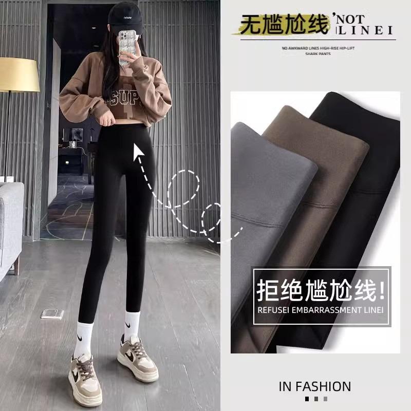 Shark pants women's outer wear, new spring and autumn thin high waist belly and hip lift fitness yoga pants, black leggings