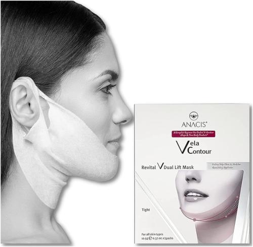 Bella Contour Facelift Halsfalten Straffung V-Line Masken-Packung 2er-Set + 1 Hals-Maske + 1 Hals-Creme 7g