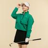 CHALLENGER Women'S High-Neck Half-Zip Stretch Woven Top Green