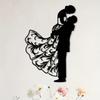 Romantic Wedding Couple Metal Wall Art, Rust-Resistant Iron Mural for Bedroom & Garden Gift