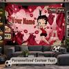 Betty Boop Personalized Tapestry Support Custom Name, Wall Art Home Decoration