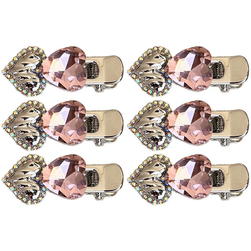 Pink Sweet Water Diamond Hair Clip Women's High End Temperament Duck Billed Clip Hair Accessories