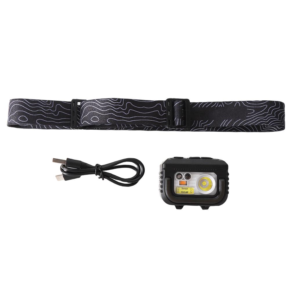 Motion Sensor Headlight 6 Modes IPX5 Water Proof Rechargeable Lightweight Headlamp for Outdoor