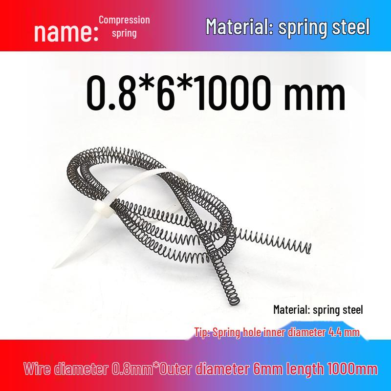 Spring Wire: 1m Long, Soft Pressure, Manganese Steel, 0.3-4.5mm Diameter, Yellow Compression Return.