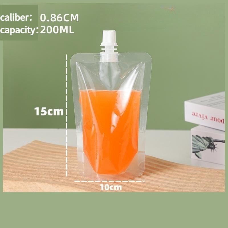 Transparent Self-supporting Suction Nozzle Bag Beverage Soybean Milk Coffee Pouch Disposable Explosion Proof and Leak Proof Sealing Packaging Bags