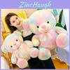 Colorful Rainbow Bear Plush Toy Soft Cuddly Stuffed Animal Gift For Kids And Girls