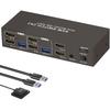 Metal HDTV Switcher For Double Monitors 4 USB3.0 Hubs Seamless Input Switching Enhances Productivity