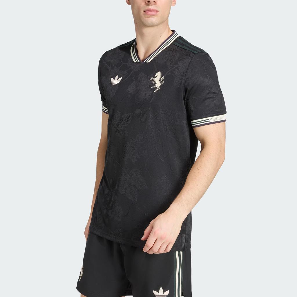 Adidas Originals X Juventus Collaboration FW25 25/26 Third Authentic Player Version Slim Fit V-Neck Striped Short Sleeve Football Shirt KC3487