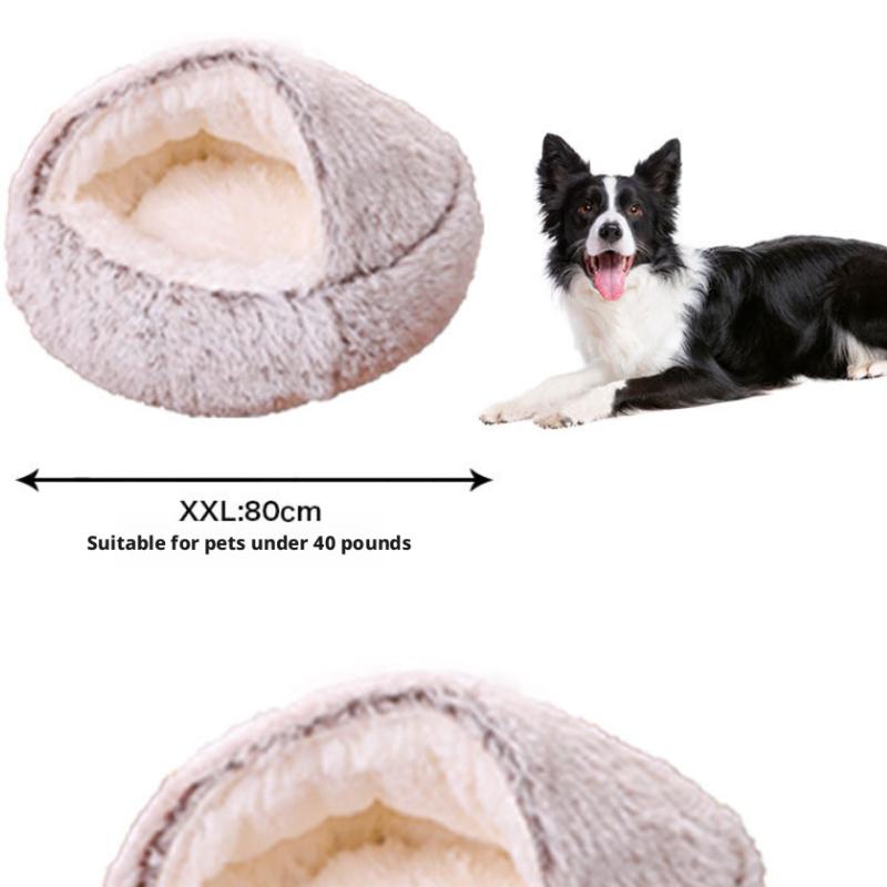 Pet Nest Winter Warm with Cover Pet Pad Anti-kick with Own Quilt Kennel Semi-closed Soft Half Pack Cat Nest