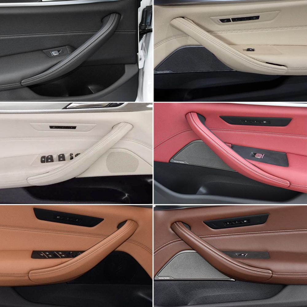 Car Interior Left Right Passenger Door Front Rear Pull Handle Leather Outer Cover For BMW 5 Series G30 G31 M5 F90