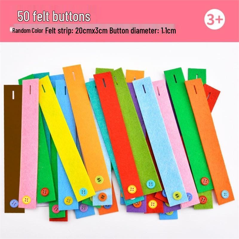Montessori Felt Button Bracelet for Early Childhood Development - Ideal for 3-Year-Olds in Kindergarten Classrooms.
