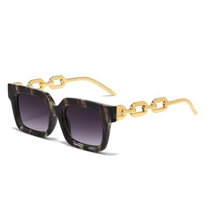 Personalized Hip-Hop Metal Chain Sunglasses Square Glasses Trendy Street Sunshade Sunglasses Women