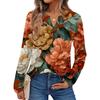 Women's Floral Print Long Sleeve  Shirt Elegant Casual Tops Trendy Shirt Tops