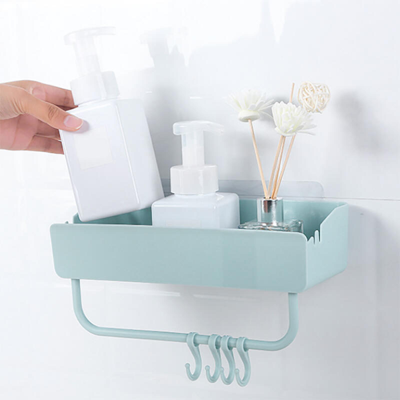 Adhesive Towel Rack Bathroom Shelf (S)