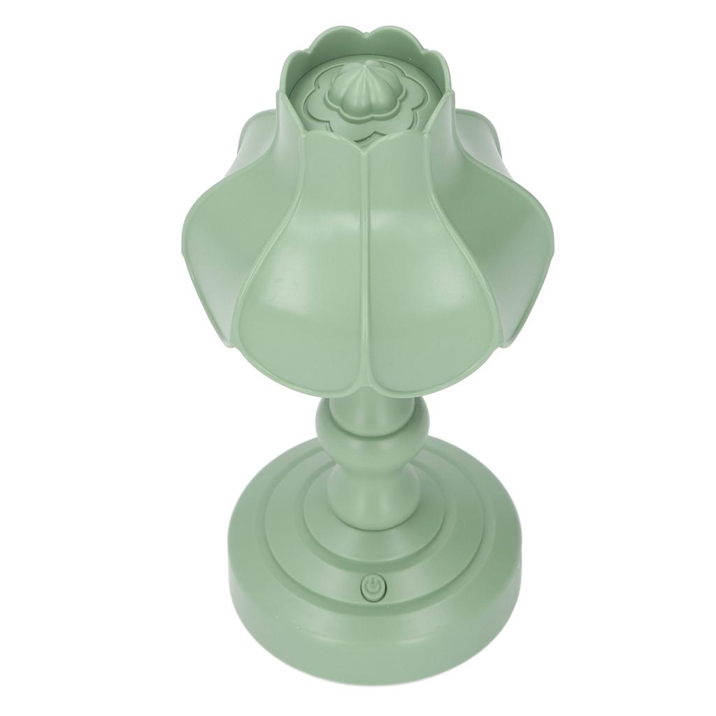Flower Night Lamp Bedroom   Retro Table Bedside LED Eye Protective Light Rechargeable for Studying