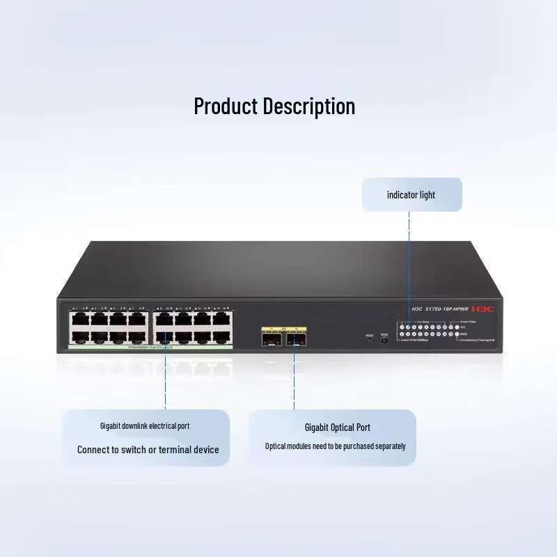 H3C S1750-18P-HPWR 18-Port Gigabit PoE Managed Switch