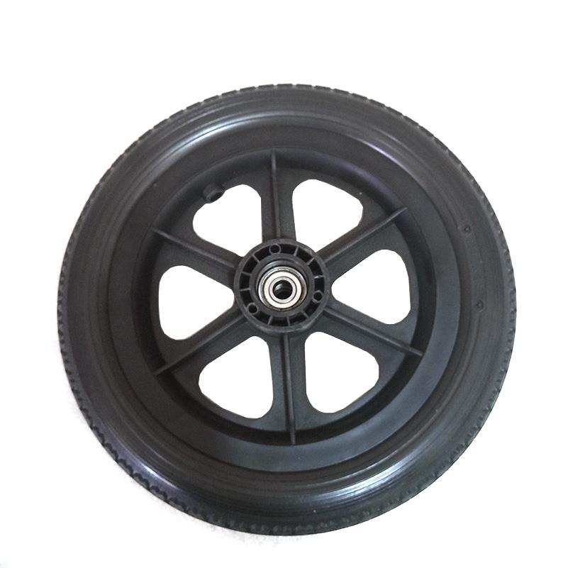 Caster Assembly 12" Solid Tire Wheel 12 Inch 12 1/2 X 2 1/4 Rear Wheel for Manual Wheelchairs Handcart