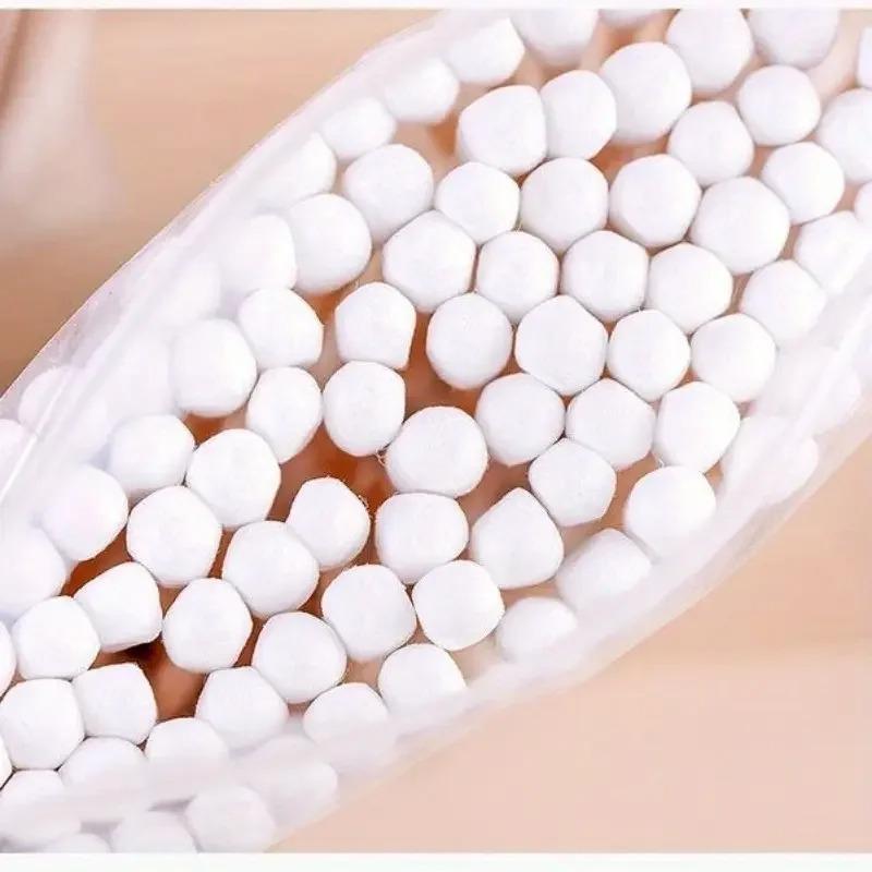 500pcs Bamboo Double-Ended Cotton Swabs - Gentle for Ears & Makeup, Unscented Disposable Ear Cleaning Cotton Swab Lip Tint