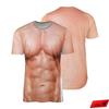 T-shirt Manches Courtes Homme Drôle Motif Musclé Faux Impression 3D Graphique Faux Abdominaux Col Rond Décontracté Fête Cosplay Costume T-shirts
