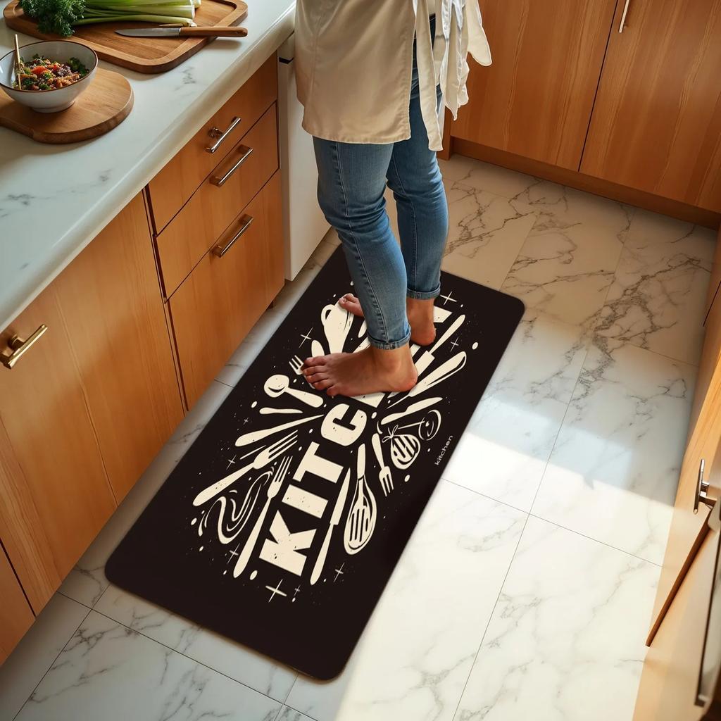 1PC Mushroom Forest Pattern Kitchen Rug Non-Slip Door Mats Pop Design Bathroom Rug Bath Mat Carpet for Home Sink Laundry Decor