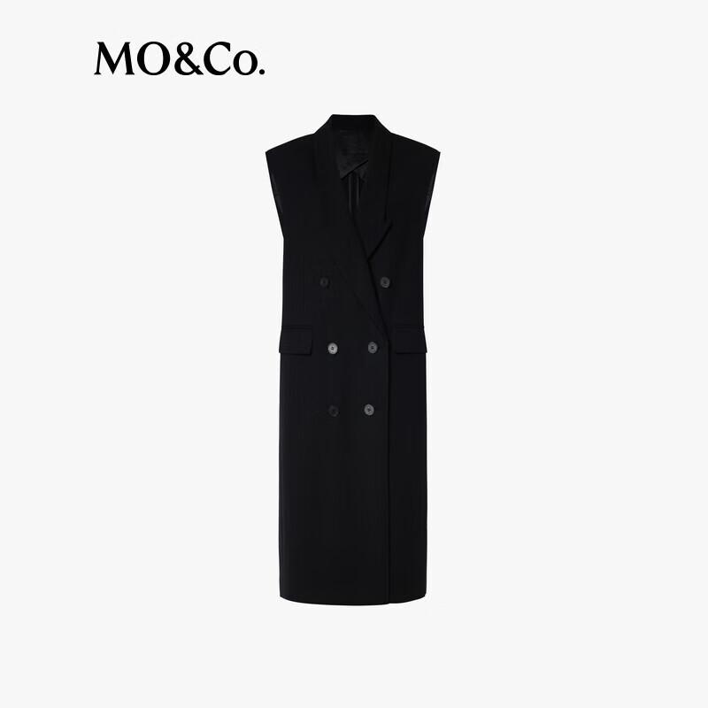 MO&Co. NOIR Collection Long Wool Suit Vest