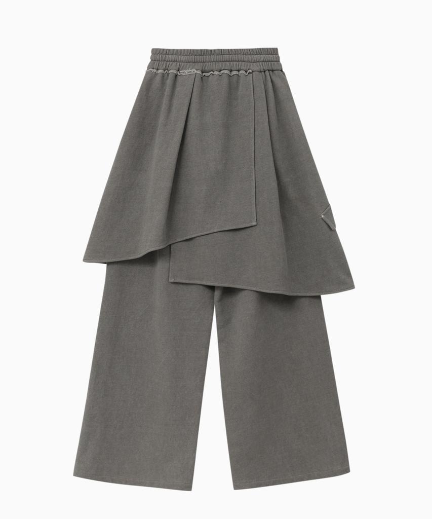Jenyujeu Layers Wrap Sweatpants - Ash Gray
