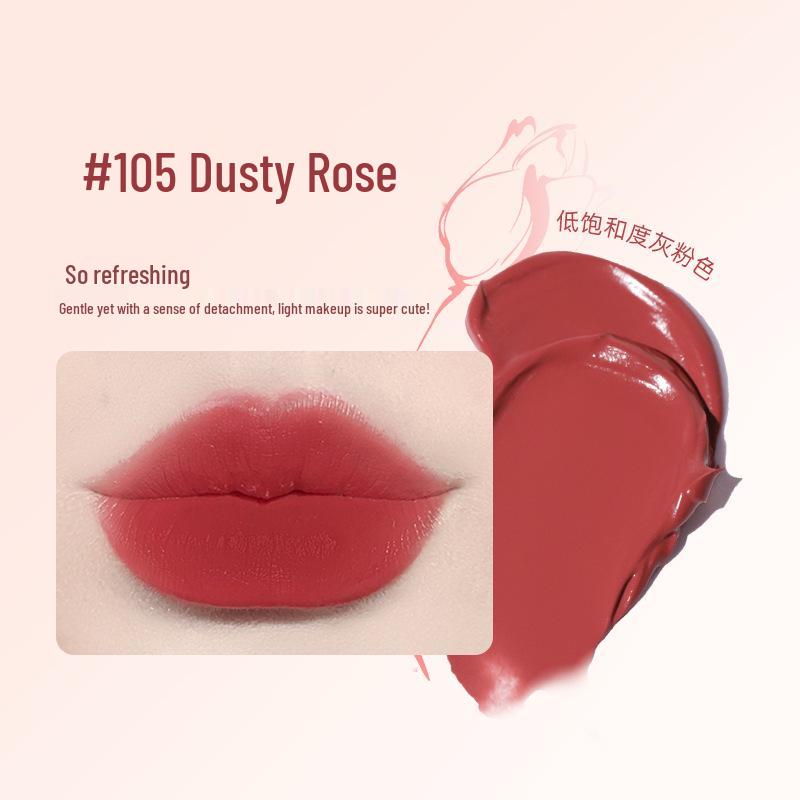 Novo Soft Powder Mist Marshmallow Lip Cream: Light, smooth texture with subtle color payoff, enhances skin brightness, and perfect for students.