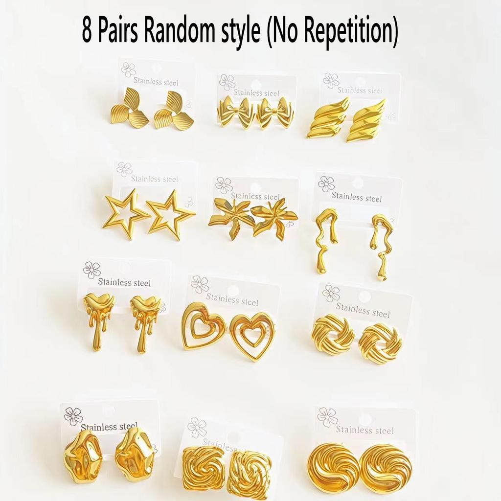 Classic Multi-Style Vintage Earring Water Drop, Leaves,Stud Earrings for Women Irregular  Geometric Woven Twisted Design Jewelry