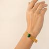 2026 Fashion Charm Bracelets 18K Real Gold Plated Waterproof Stainless Steel Natural Stone Cuff Bangle Turquoise Bracelet