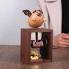 Wooden Flying Pig Music Box Ornament Hand-cranked Box Black Walnut Beech Toy Wood Home Decorative Hand Rocking Statue Ornament Creative Valentine's D